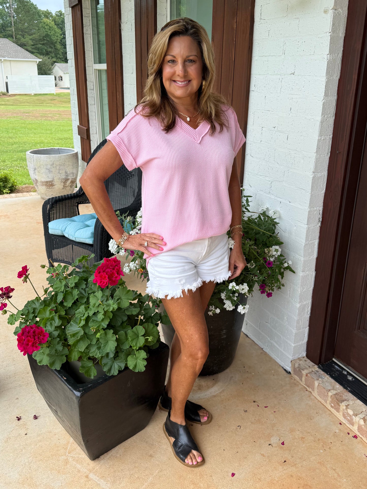 Pink “basic top”